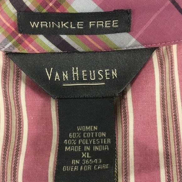 *4/$20* VanHeusen Long Sleeve Stripe Button Up Top - Picture 7 of 8